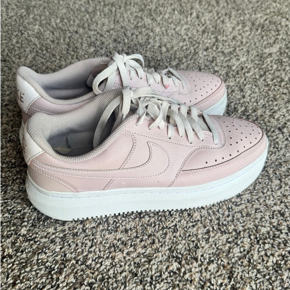Nike Court Vision Alta Pink Oxford Womens Size 10 Platform Sneakers